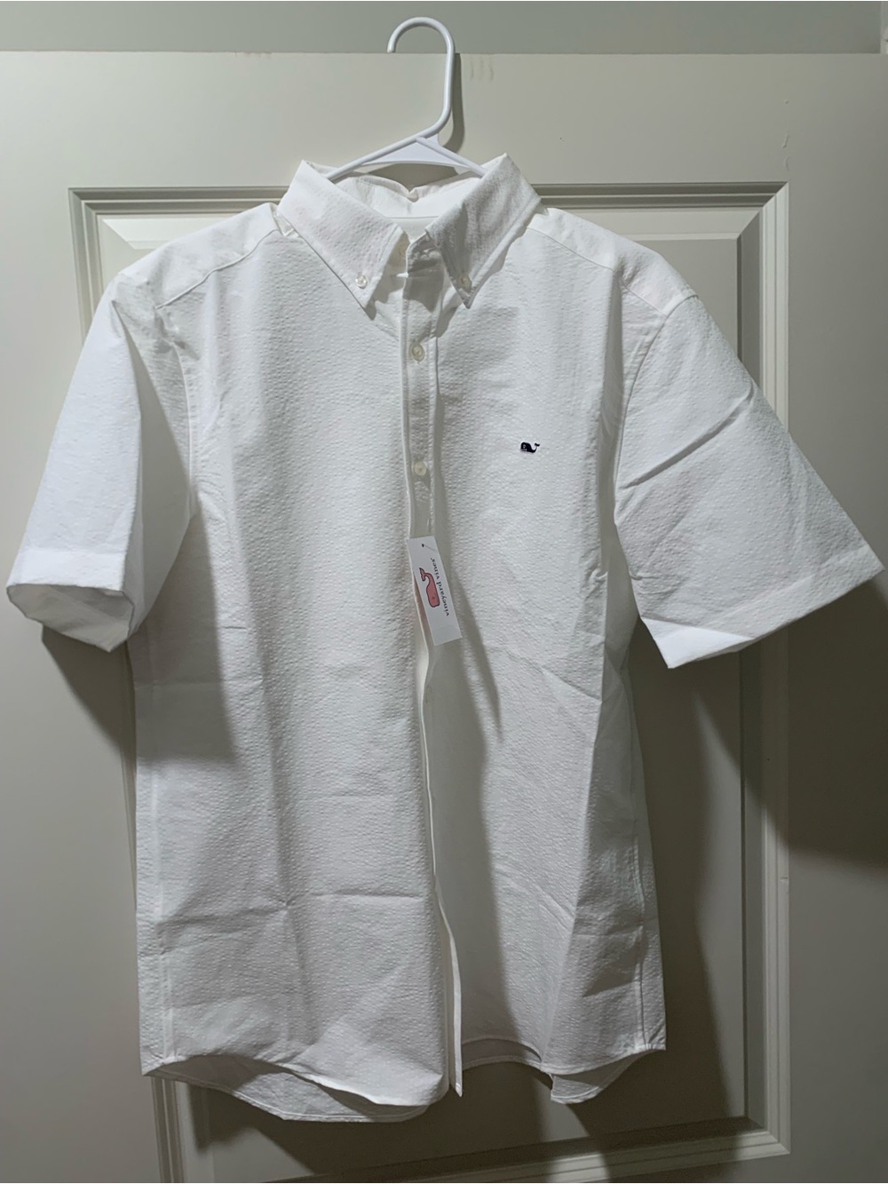 Vineyard Vines White Short-Sleeve Button-Down Polo Shirt